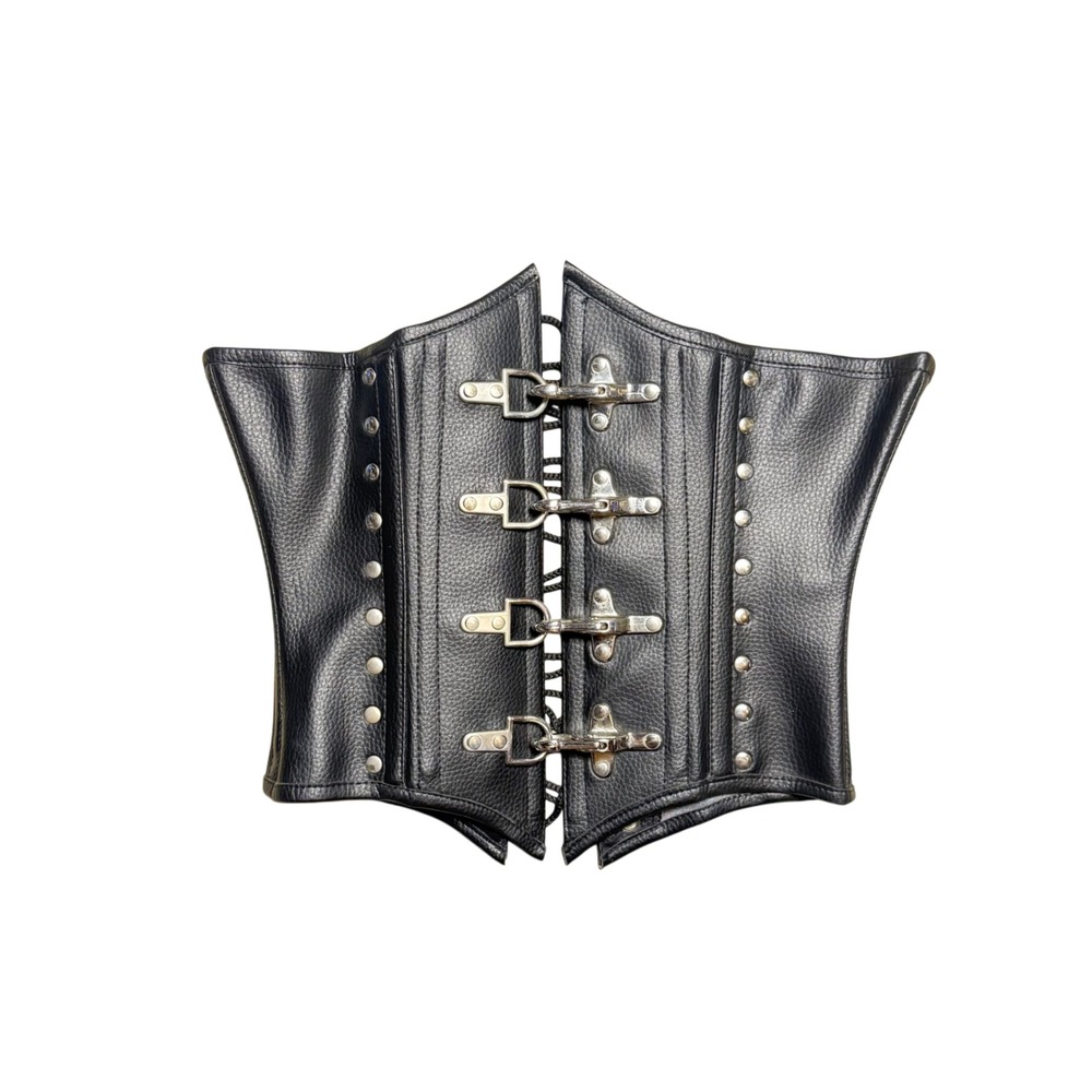 Bibian Blue Barcelona Black Leather Underbust Corset